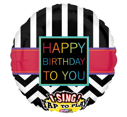 4749426 28” Redondo, Happy Birthday, Diseño Chevron HBD to you