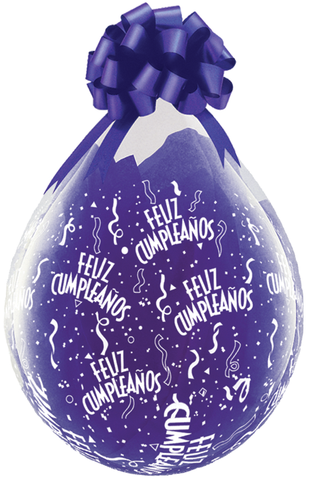 18" Redondo, Diamante Transparente, Feliz Cumpleños con Confetti y Serpentinas