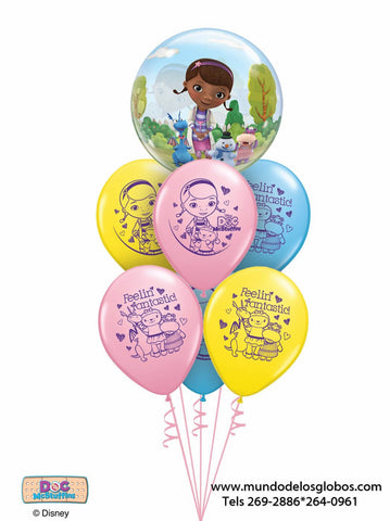 Bouquet Dottie McStuffins con Burbuja y Globos Doc McStuffins, Globos de Colores Feeling Fantastic