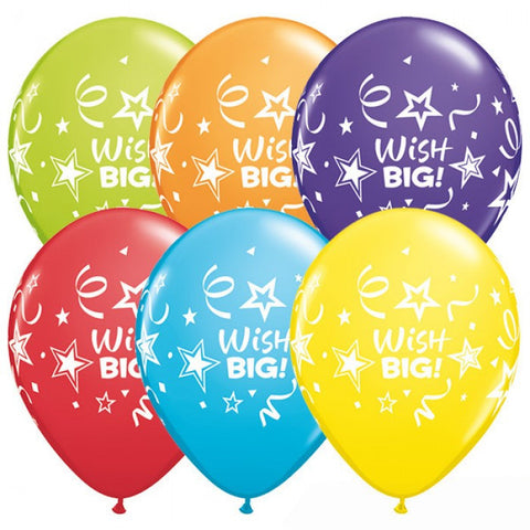 11" Redondo, Surtido Especial, AST Wish Big! con Estrellas y Serpentinas