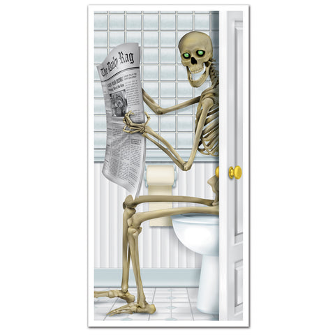 Skeleton Restroom Door Cover, Size 30" x 5'