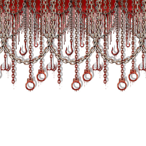 Bloody Chains & Hooks Backdrop, Size 4' x 30'
