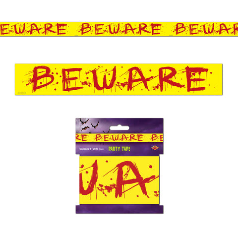 Beware Party Tape, Size 3" x 20'