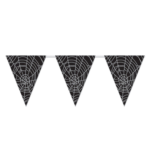 Spider Web Pennant Banner, Size 11" x 12'