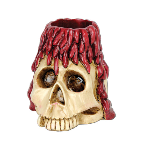 Skull & Candle Tea Light Holder, Size 6 Oz