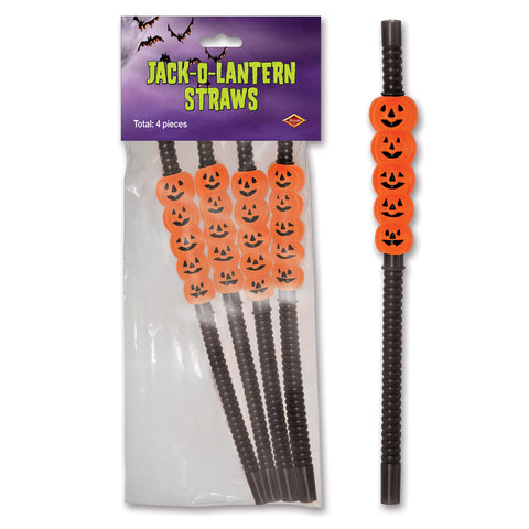 Jack-O-Lantern Straws