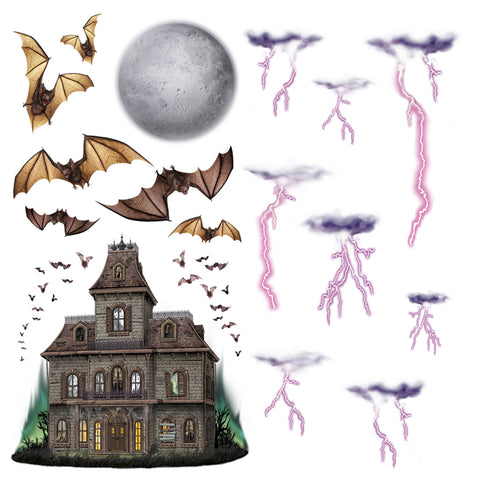 Haunted House & Night Sky Props, Size 7"-40"