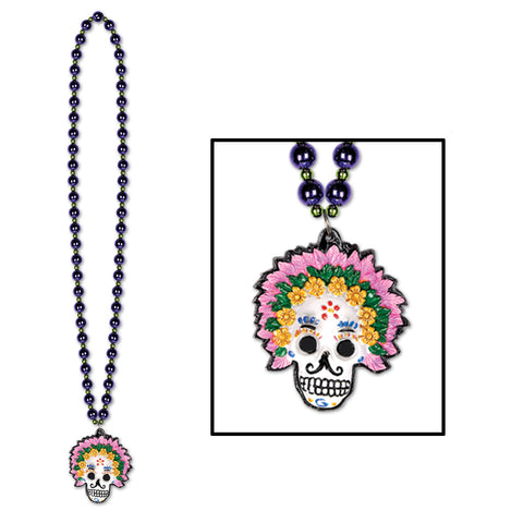 Collares w/Day Of The Dead Medallion, Size 36"