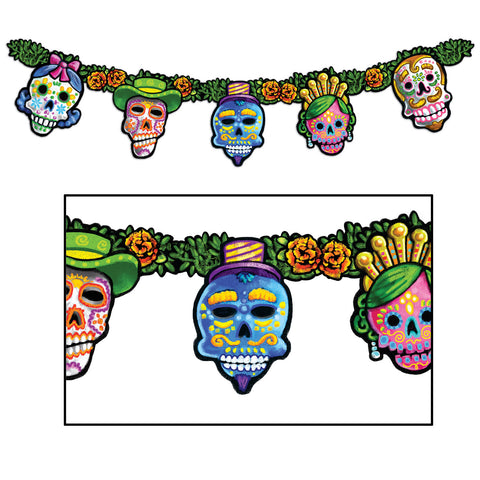 Day Of The Dead Streamer, Size 9" x 4' 6"