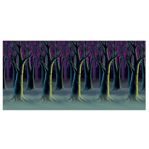 Spooky Forest Trees Backdrop, Size 4' x 30'