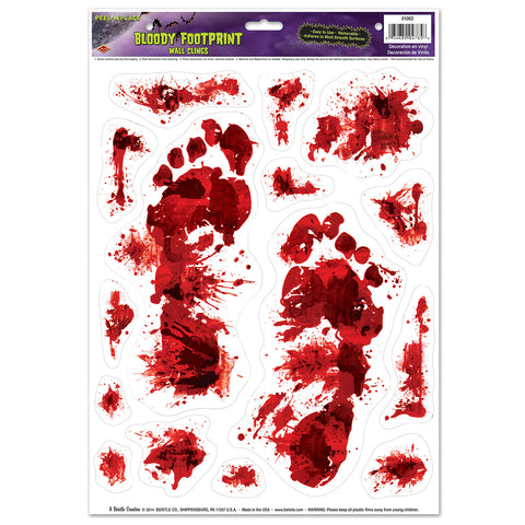 Bloody Footprints Peel 'N Place, Size 12" x 17" Sh
