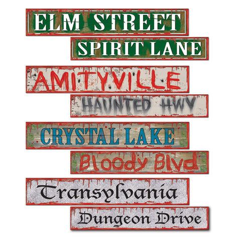 Halloween Street Sign Recortes, Size 4" x 24"