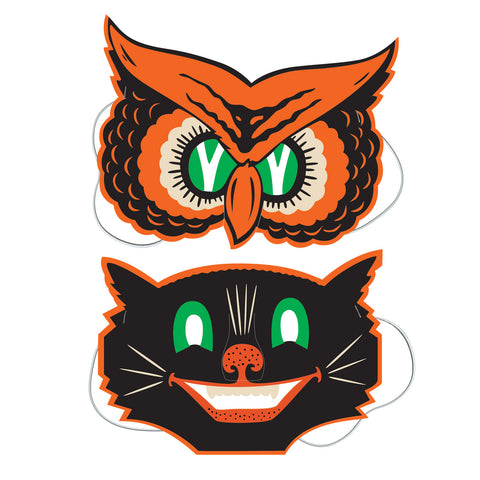 Owl & Cat Máscaras, Size 9½"