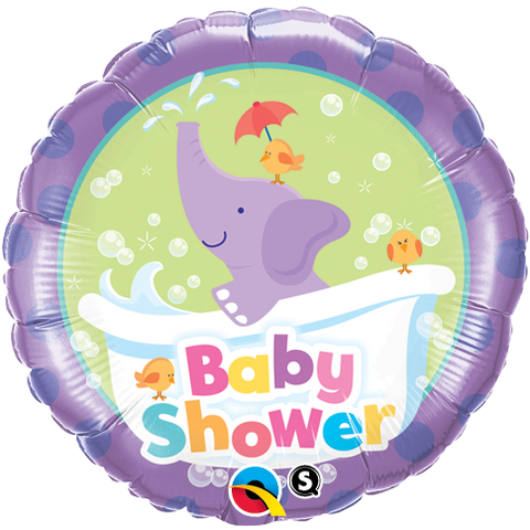 18" Redondo, Baby Shower, Elefante