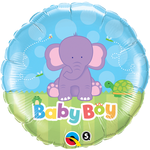 18" Redondo, Baby Boy, Elefante