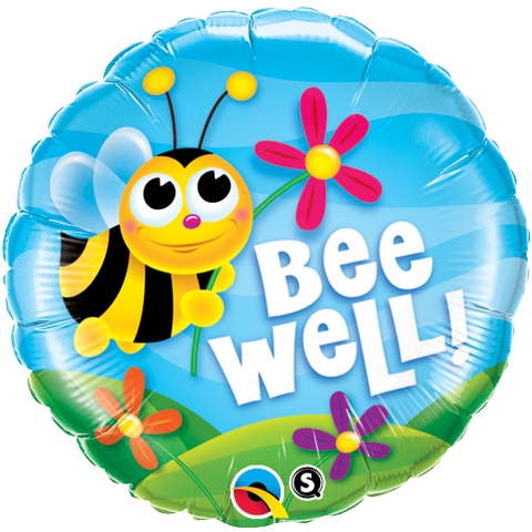 18" Redondo, Bee Well!, Abeja con Flores