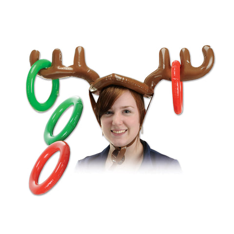 Inflatable Reindeer Ring Toss, Size 27" & 7¼"
