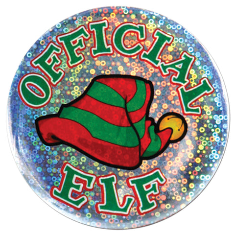 Official Elf Button, Size 3½"