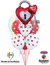 You are the Key to my Heart Metalico con corazones latex