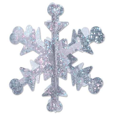 3-D Mini Prismatic Snowflakes, Size 3½"