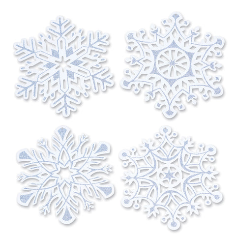 Pkgd Glittered Snowflake Recortes, Size 14"