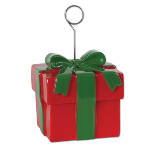 Christmas Gift Box Photo/Balloon Holder, Size 6 Oz