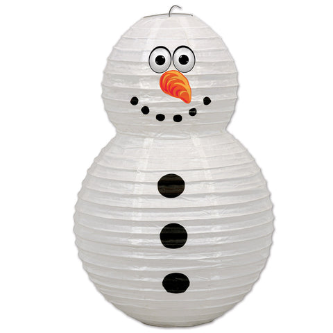 Snowman Paper Lantern, Size 19" x 11¾"