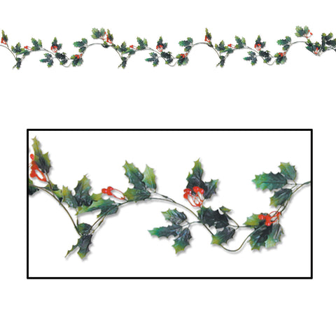 Holly & Berry Garland, Size 6'