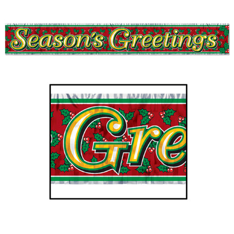 Met Season's Greetings Fringe Banner, Size 8" x 5'