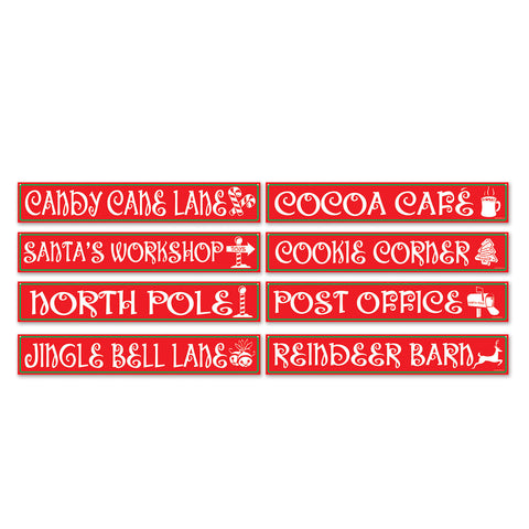 North Pole Street Sign Recortes, Size 4" x 24"