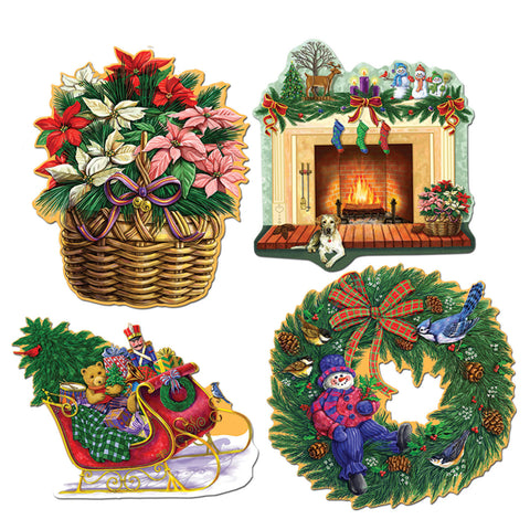Pkgd Christmas Holiday Recortes, Size 13¼"-14¾"