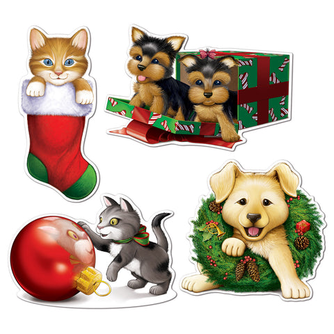 Christmas Puppy & Kitten  Recortes, Size 13"-16½"