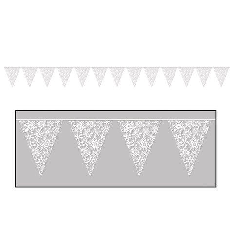 Snowflake Pennant Banner, Size 11" x 12'