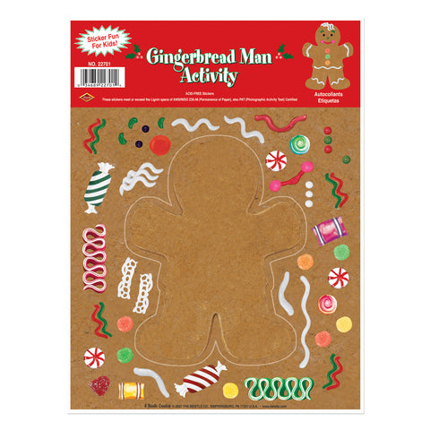 Gingerbread Man Sticker Activity, Size 9" x 12" Sh