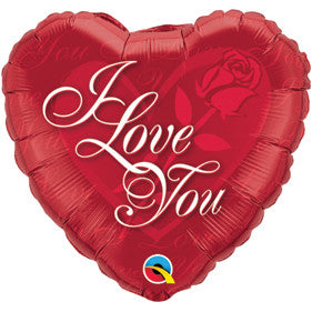 09" Corazon, I Love You, Rojo con Rosa