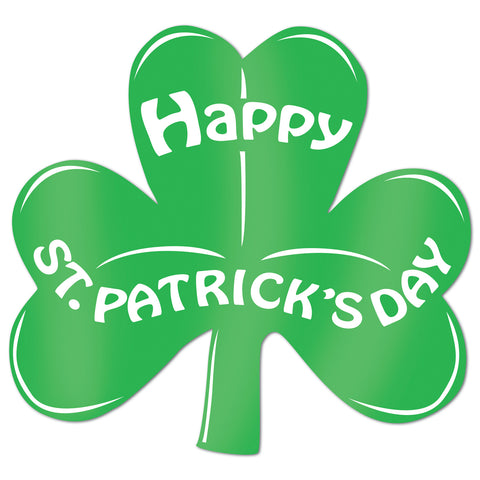 Printed Foil Shamrock Cutout, Size 13"