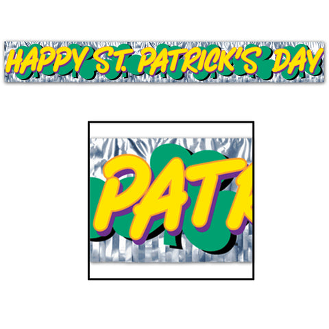Met Happy St Patrick's Day Fringe Banner, Size 8" x 5'