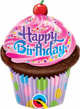14" Cupcake de Cumpleaños, Happy Birthday
