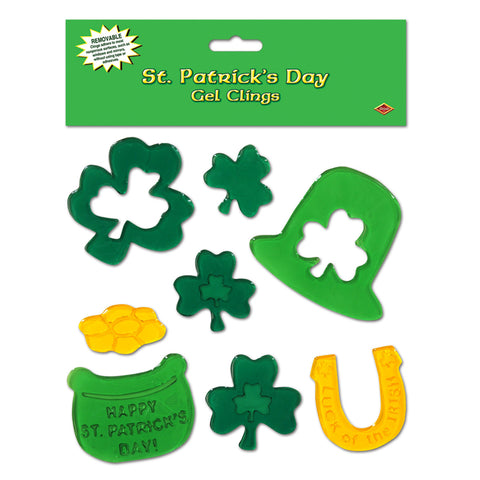 St Patrick's Day Gel Adherivos, Size 7½" x 7½" Sh
