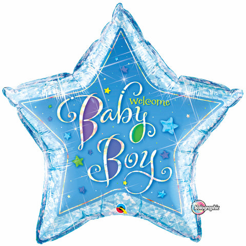 36" Estrella Holografica, Welcome Baby Boy, Estrellas