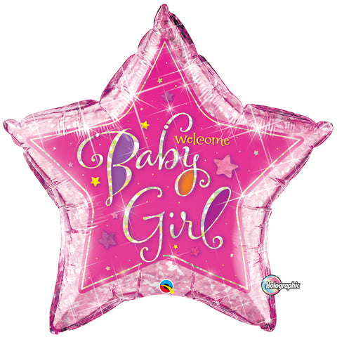 36" Estrella Holografica, Welcome Baby Girl, Estrellas