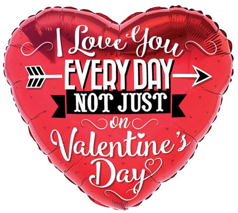 17” Corazón, San Valentin, Diseño ILY Everyday Not Just on Valentine Day