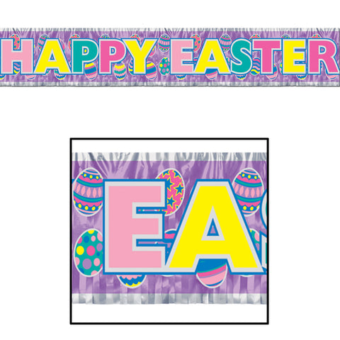 Metallic Happy Easter Fringe Banner, Size 8" x 5'