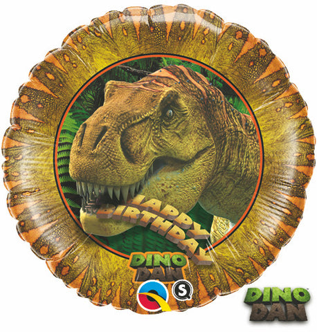 18" Redondo, Dino Dan, T-Rex, Happy Birthday
