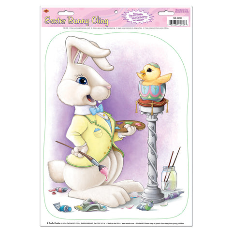 Easter Bunny Cling, Size 12" x 17" Sh