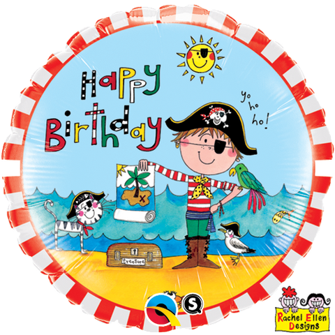 18" Redondo, Happy Birthday Pirata