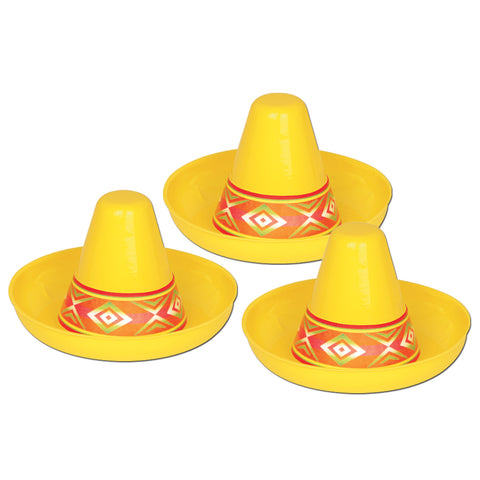 Miniature Yellow Plastic Sombrero, Size 4½" x 3¼"
