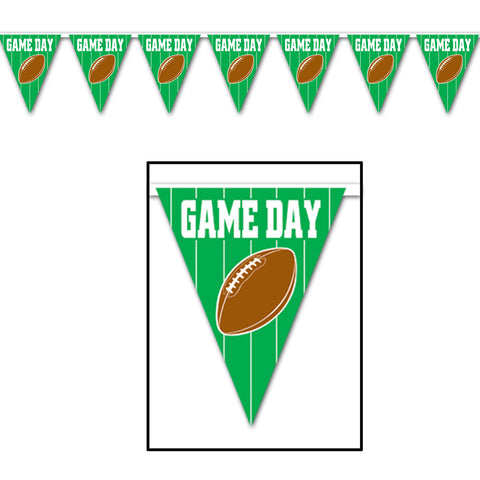 Game Day Football  Pennant Banner, Size 11" x 12'