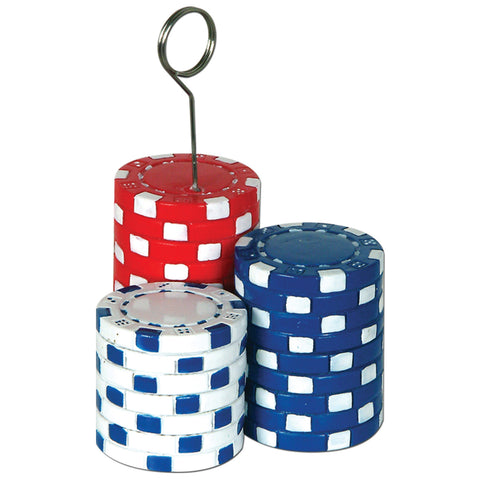 Poker Chips Photo/Balloon Holder, Size 6 Oz