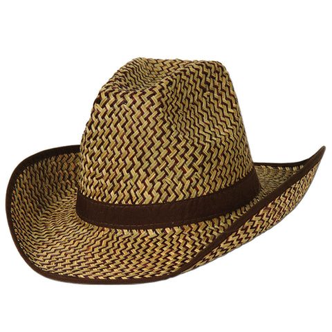 2-Tone Western Hat w/Brown Trim & Band